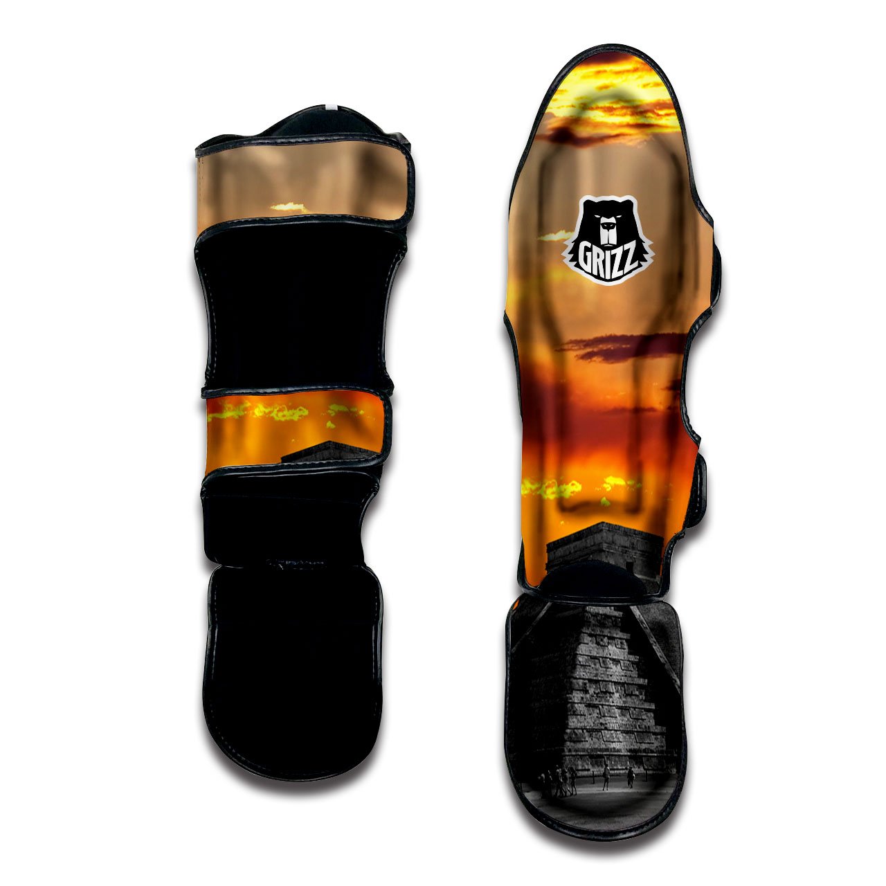 Civilization Mayan Print Muay Thai Shin Guards-grizzshop