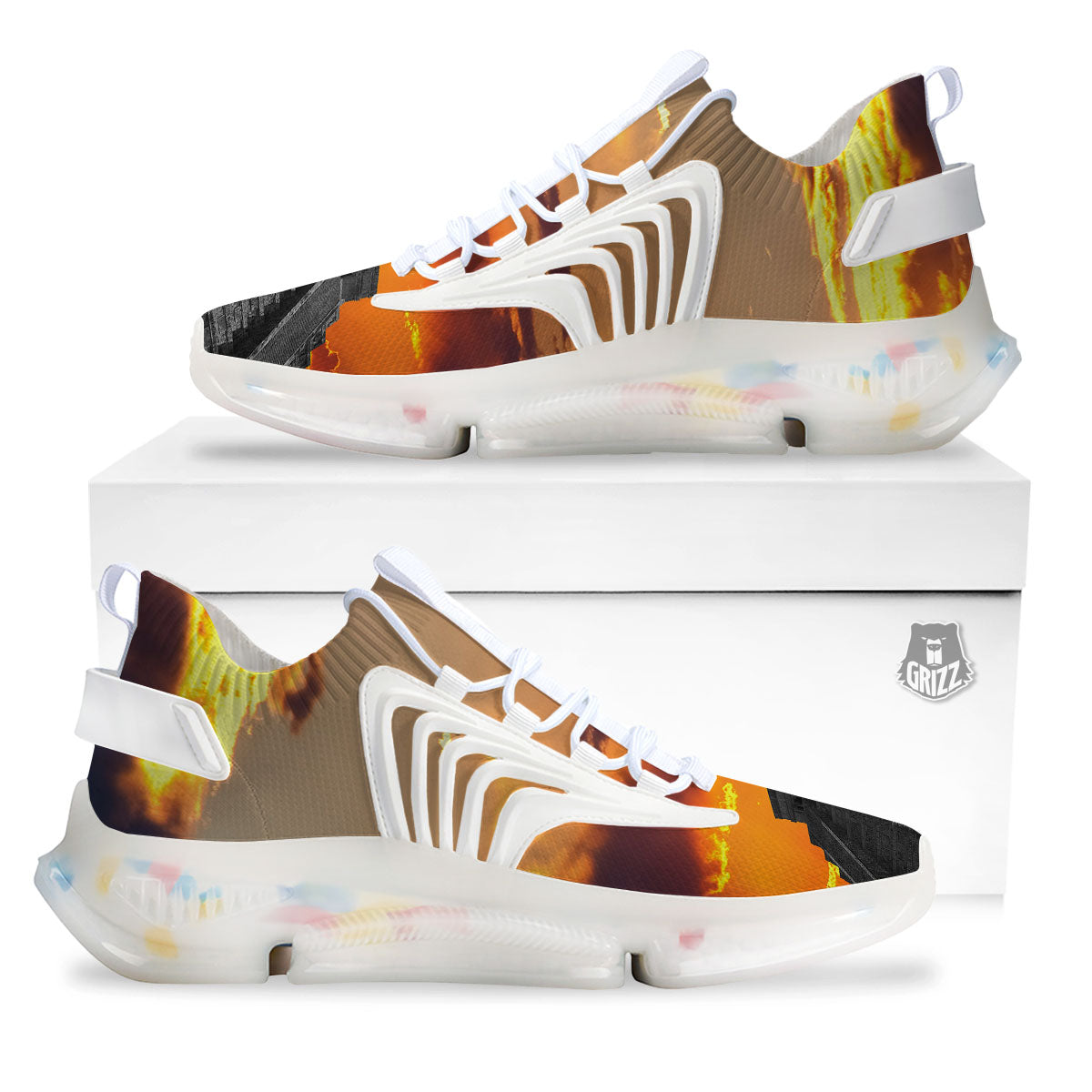 Civilization Mayan Print White Gym Shoes-grizzshop