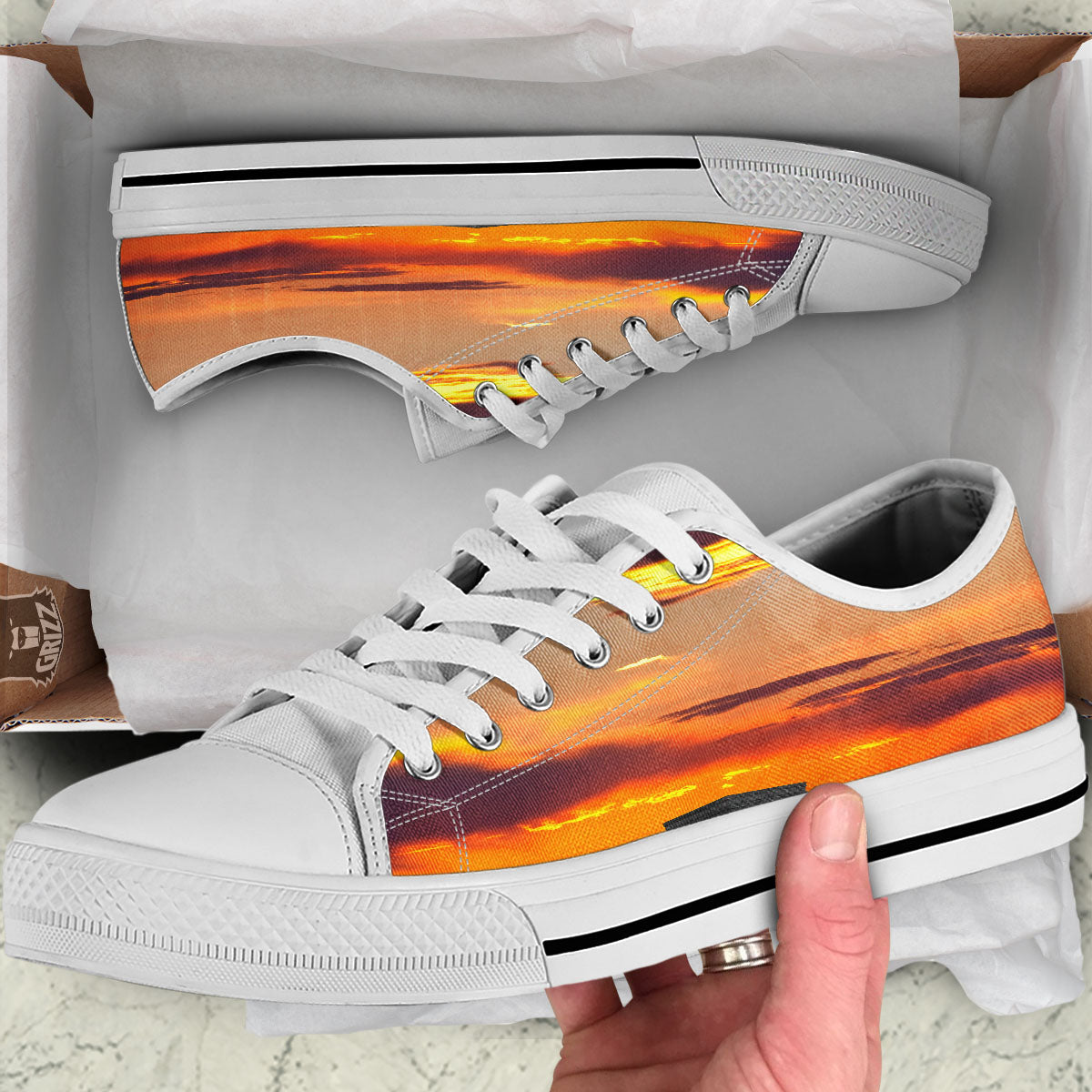Civilization Mayan Print White Low Top Shoes-grizzshop