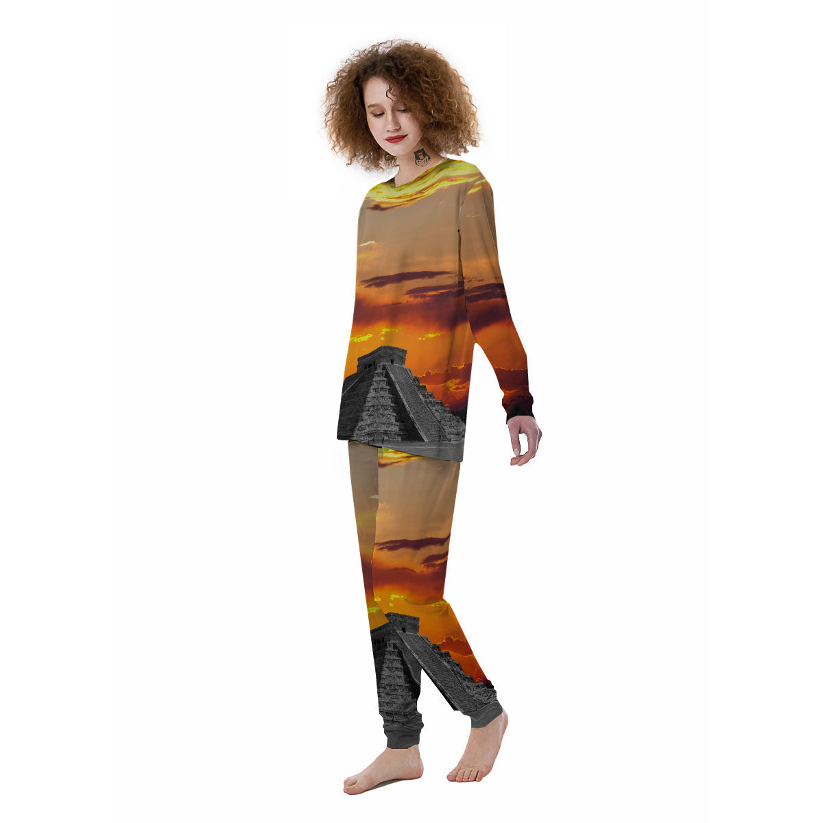 Civilization Mayan Print Women's Pajamas-grizzshop
