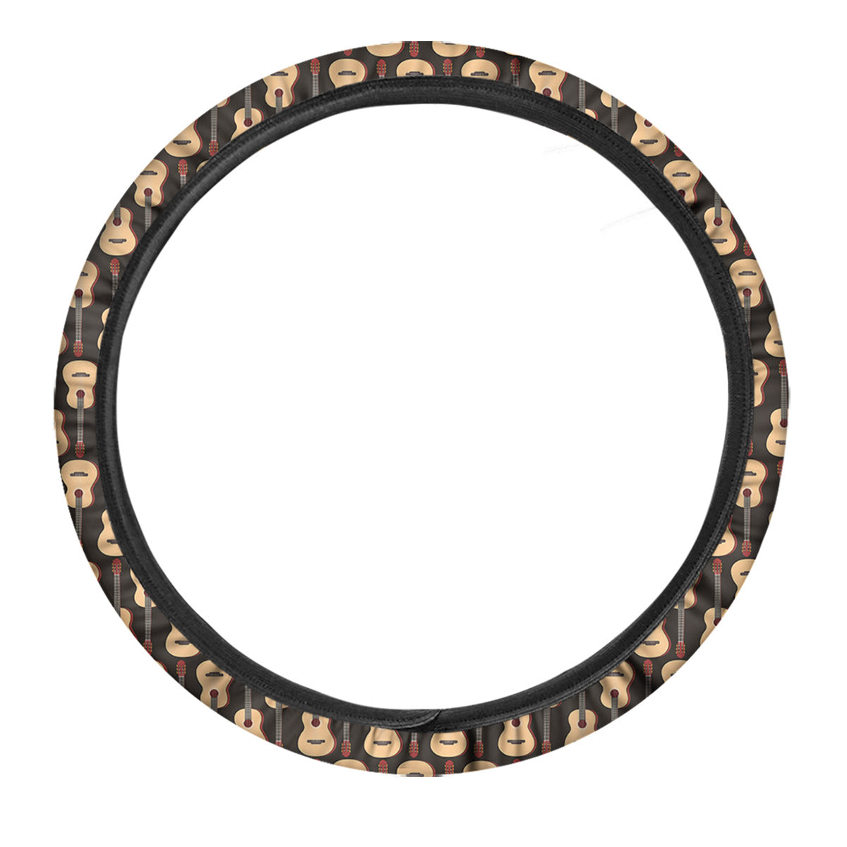 Classic Guitar Print Pattern Car Steering Wheel Cover-grizzshop