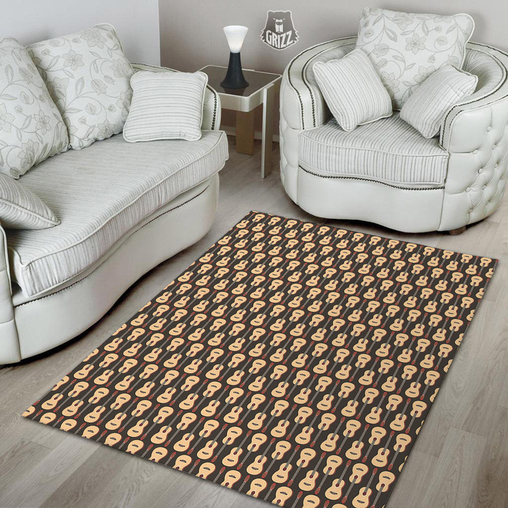 Classic Guitar Print Pattern Floor Mat-grizzshop