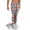 Classic Polka Dot In Houndstooth Print Pattern Men's Leggings-grizzshop