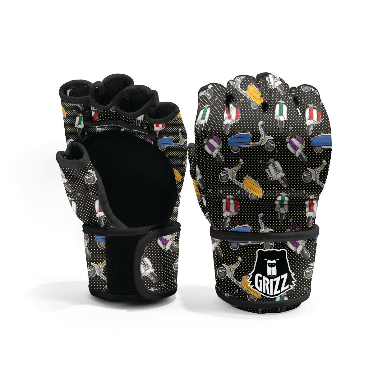 Classic Scooters Print Pattern MMA Gloves-grizzshop