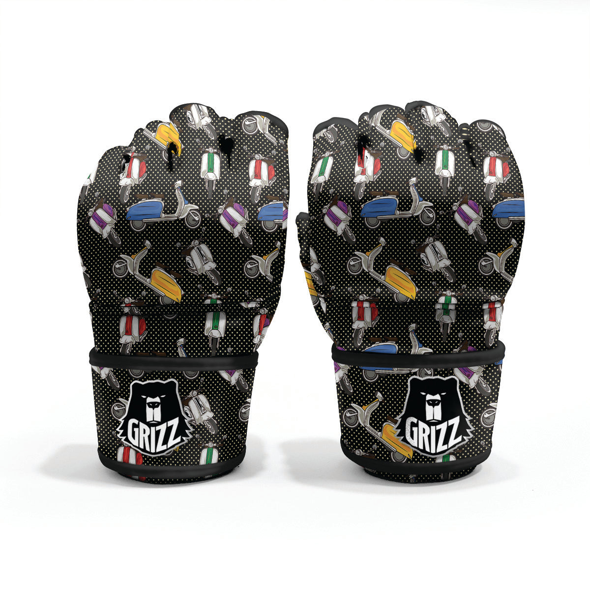 Classic Scooters Print Pattern MMA Gloves-grizzshop