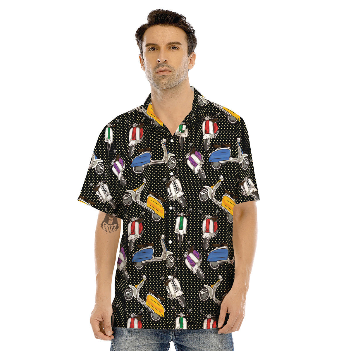 Classic Scooters Print Pattern Men's Hawaiian Shirt-grizzshop