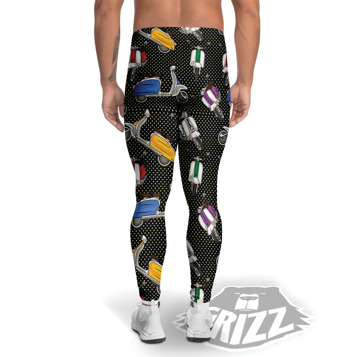 Classic Scooters Print Pattern Men's Leggings-grizzshop