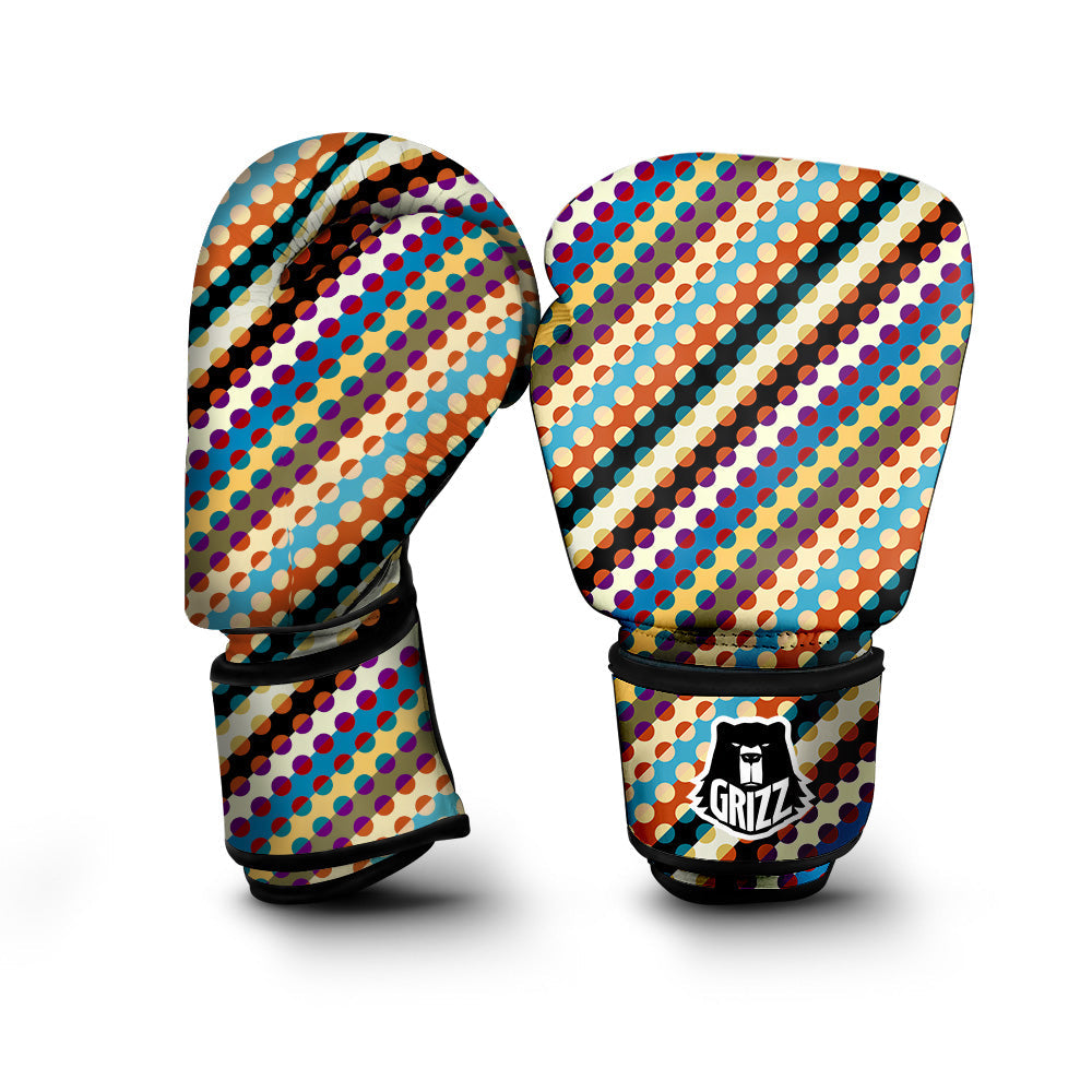 Classic Stripe Polka Dot Print Pattern Boxing Gloves-grizzshop