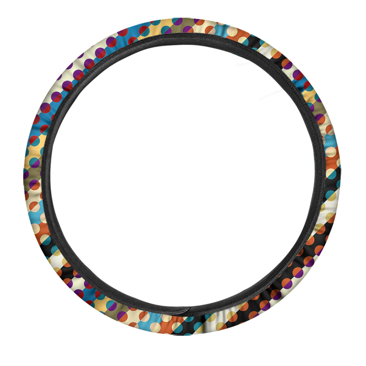 Classic Stripe Polka Dot Print Pattern Car Steering Wheel Cover-grizzshop