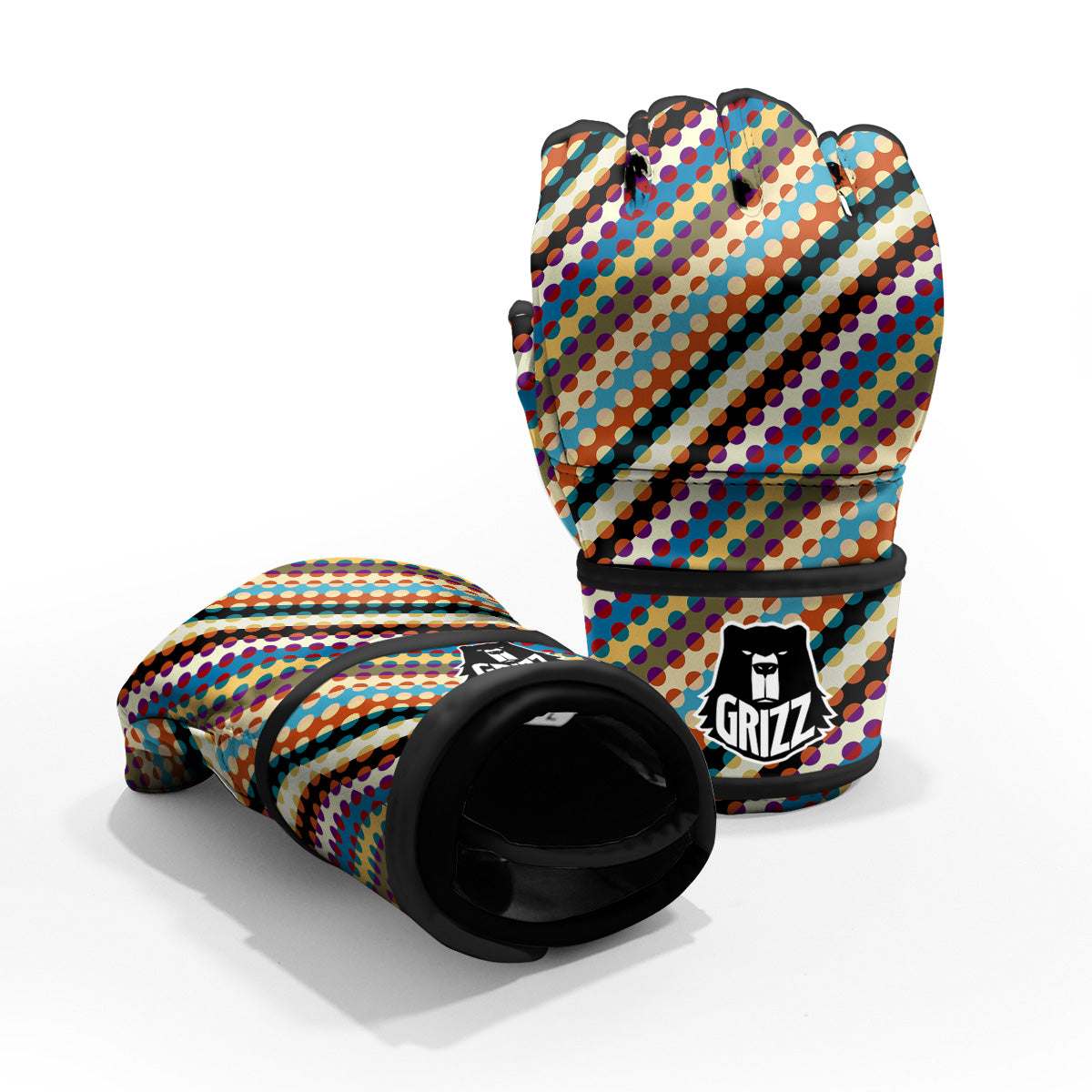 Classic Stripe Polka Dot Print Pattern MMA Gloves-grizzshop