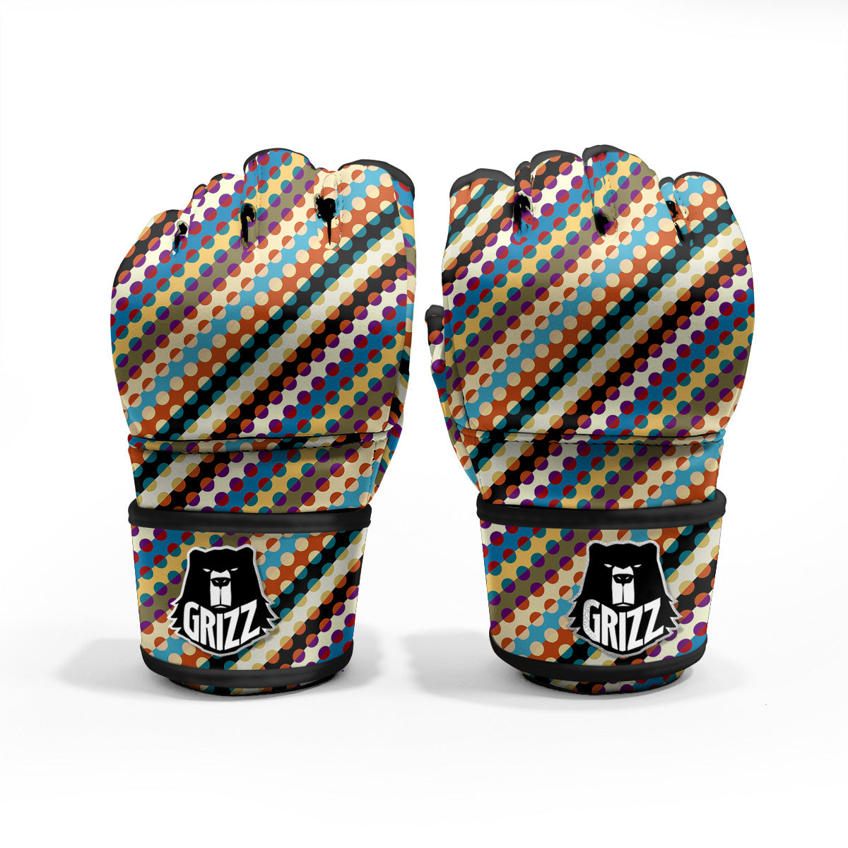Classic Stripe Polka Dot Print Pattern MMA Gloves-grizzshop
