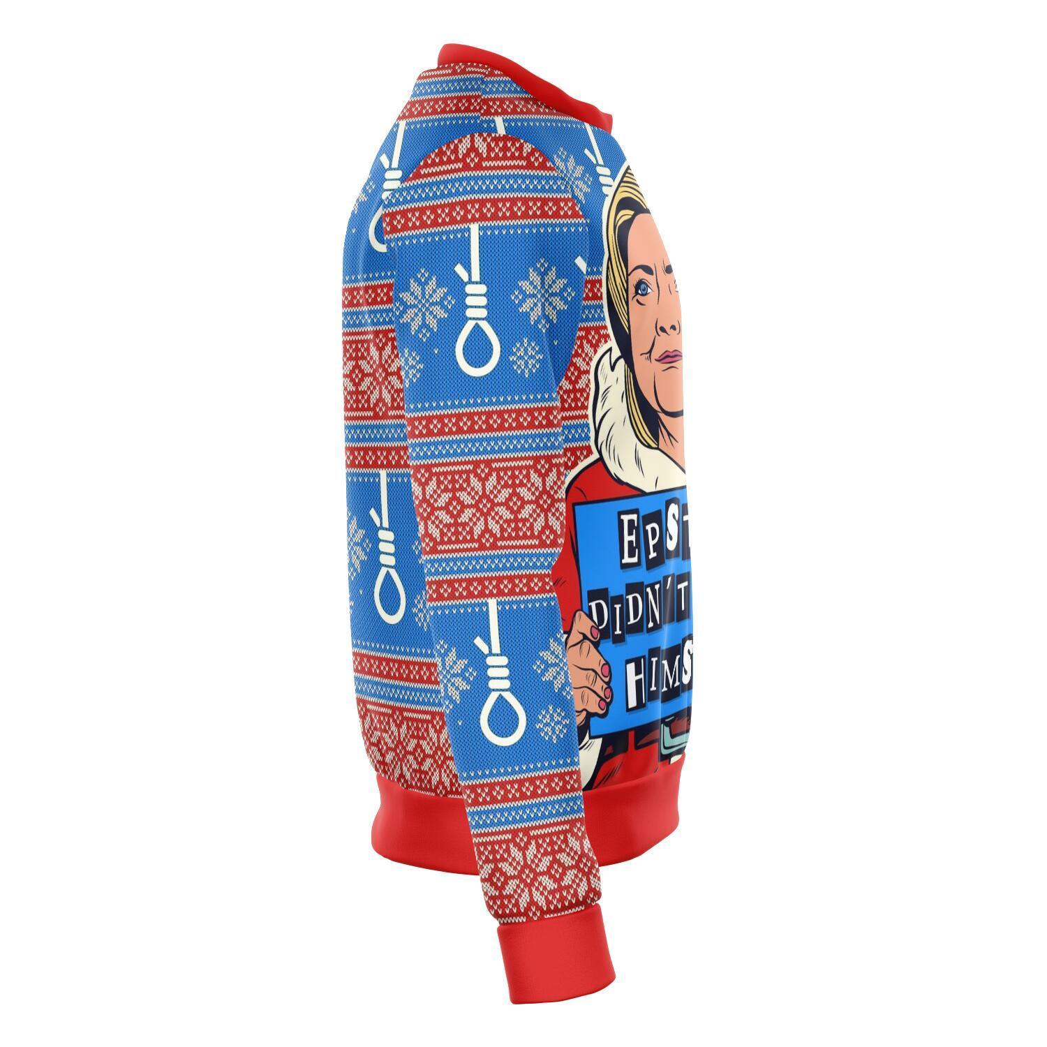 Clinton Epsetein Didn't Kill Himself Christmas Ugly Sweater-grizzshop