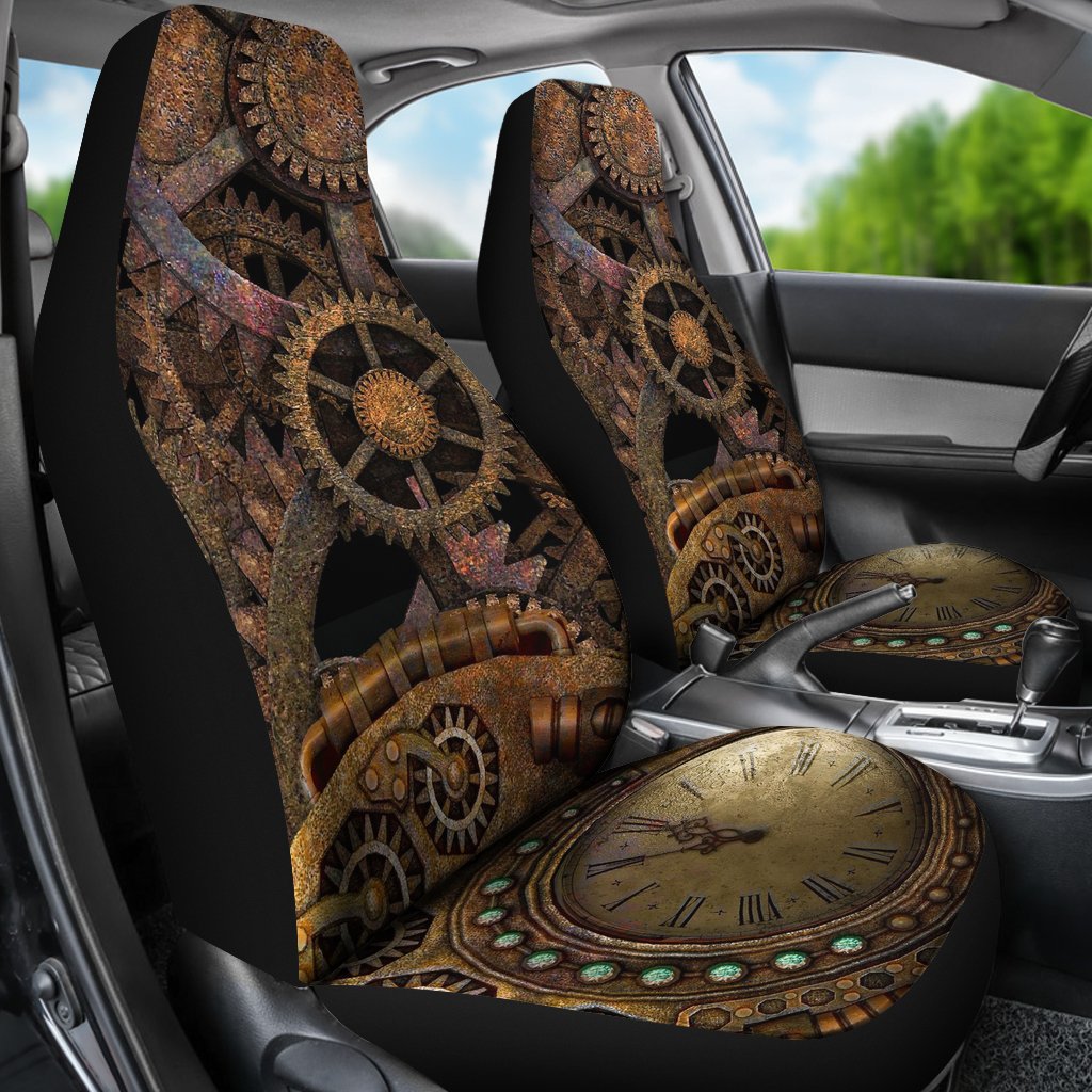 Clockwork Steampunk Vintage Universal Fit Car Seat Covers-grizzshop