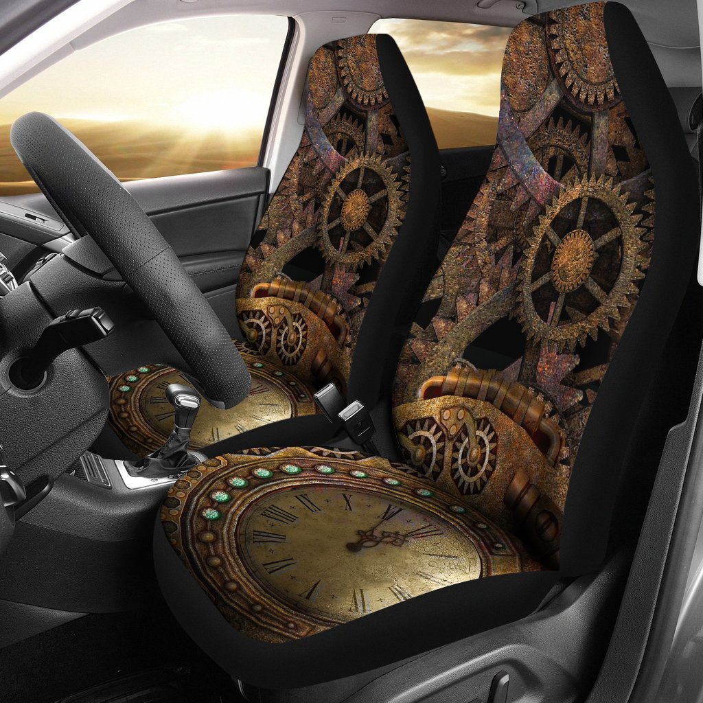 Clockwork Steampunk Vintage Universal Fit Car Seat Covers-grizzshop
