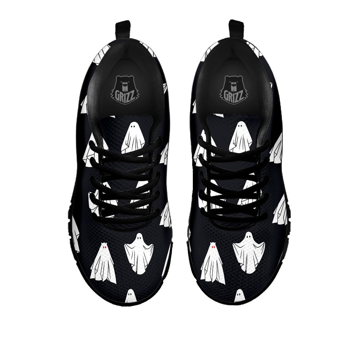 Cloth Ghosts Cartoon Print Pattern Black Sneaker-grizzshop