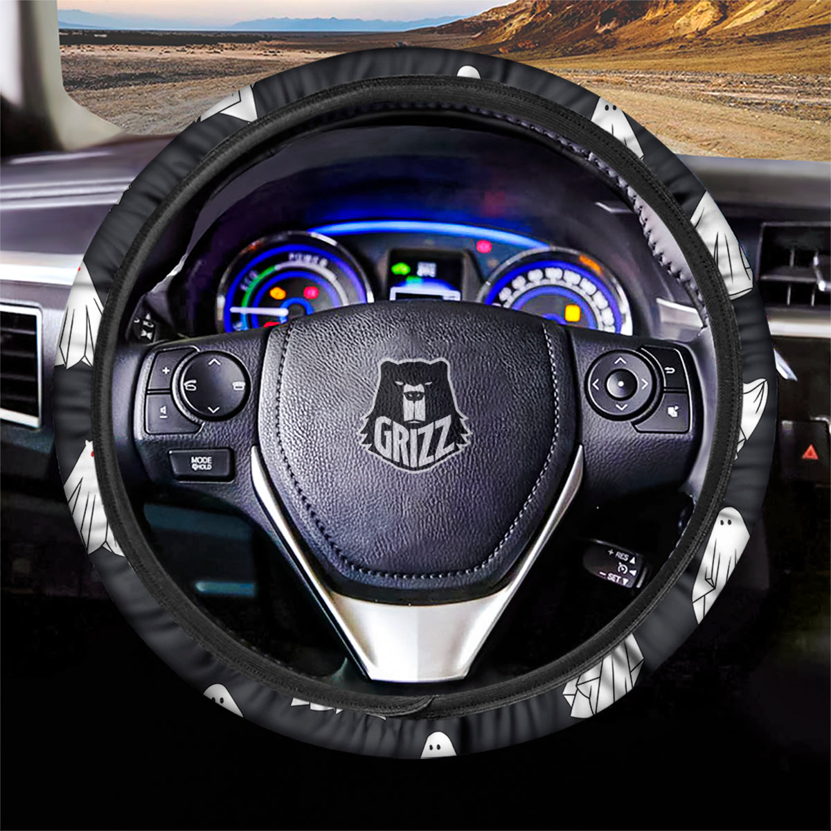 Cloth Ghosts Cartoon Print Pattern Car Steering Wheel Cover-grizzshop