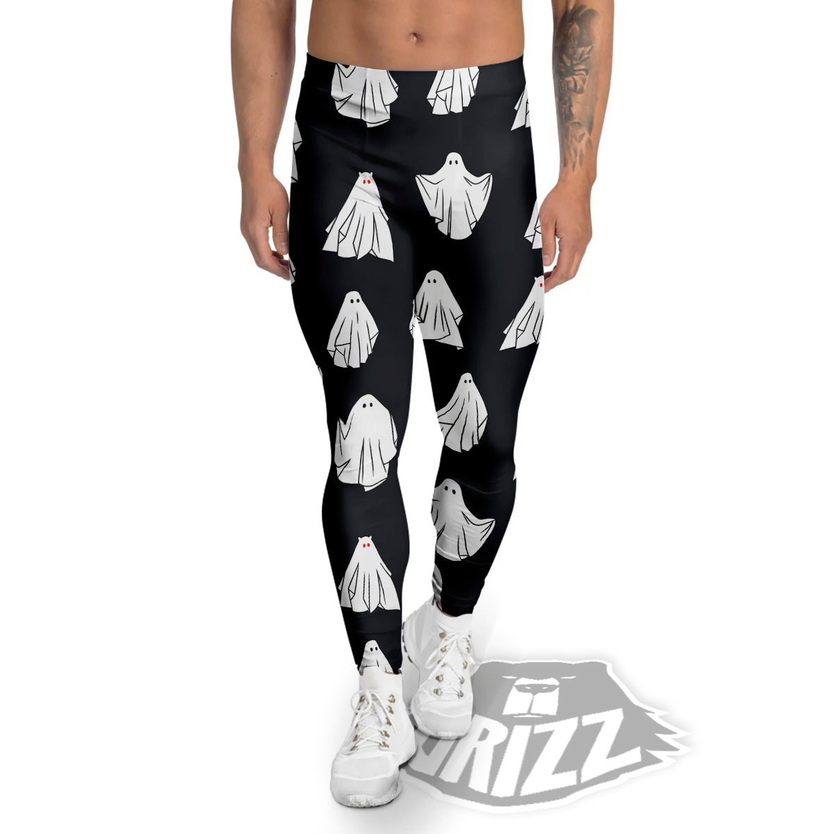 Cloth Ghosts Cartoon Print Pattern Men's Leggings-grizzshop