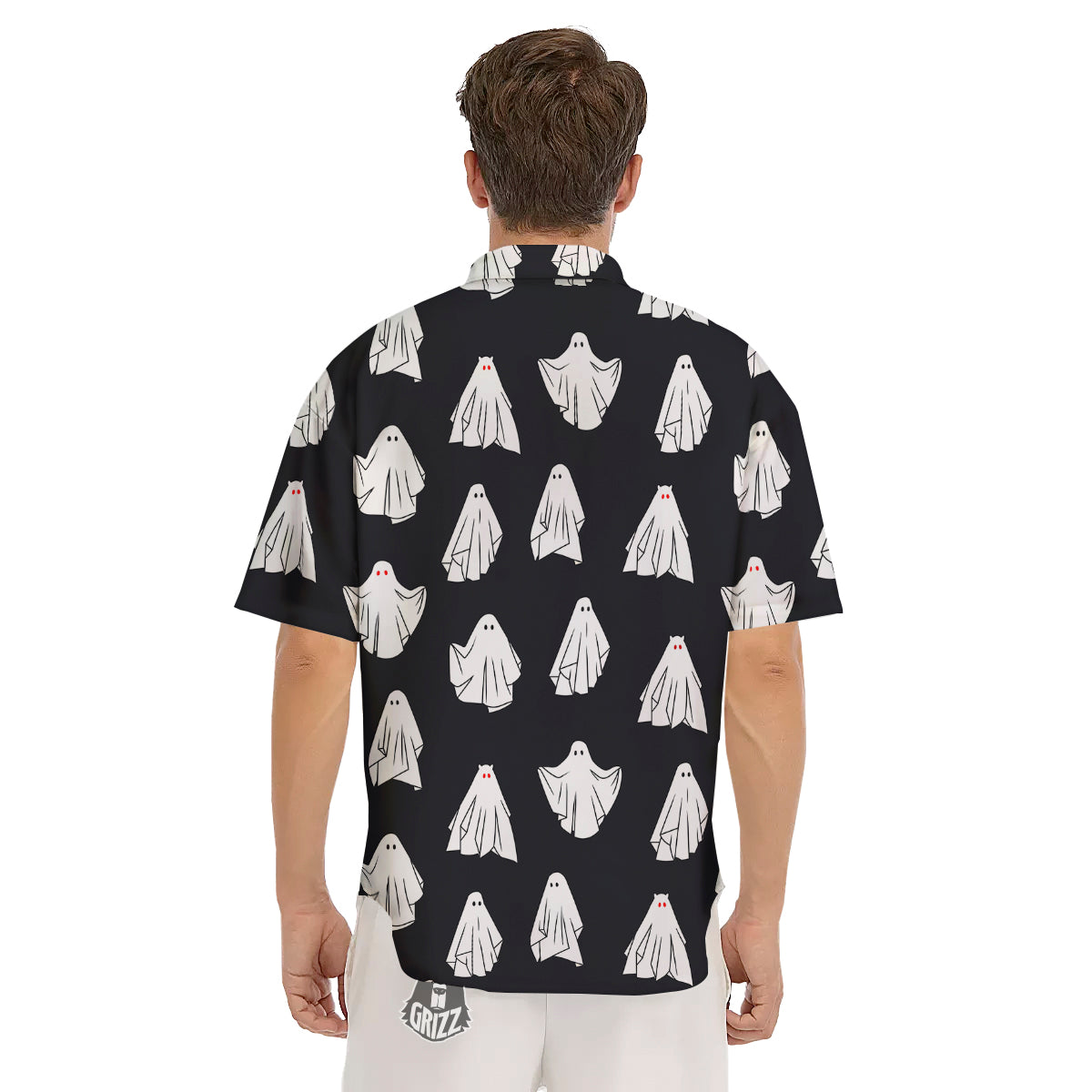 Cloth Ghosts Cartoon Print Pattern Men's Short Sleeve Shirts-grizzshop