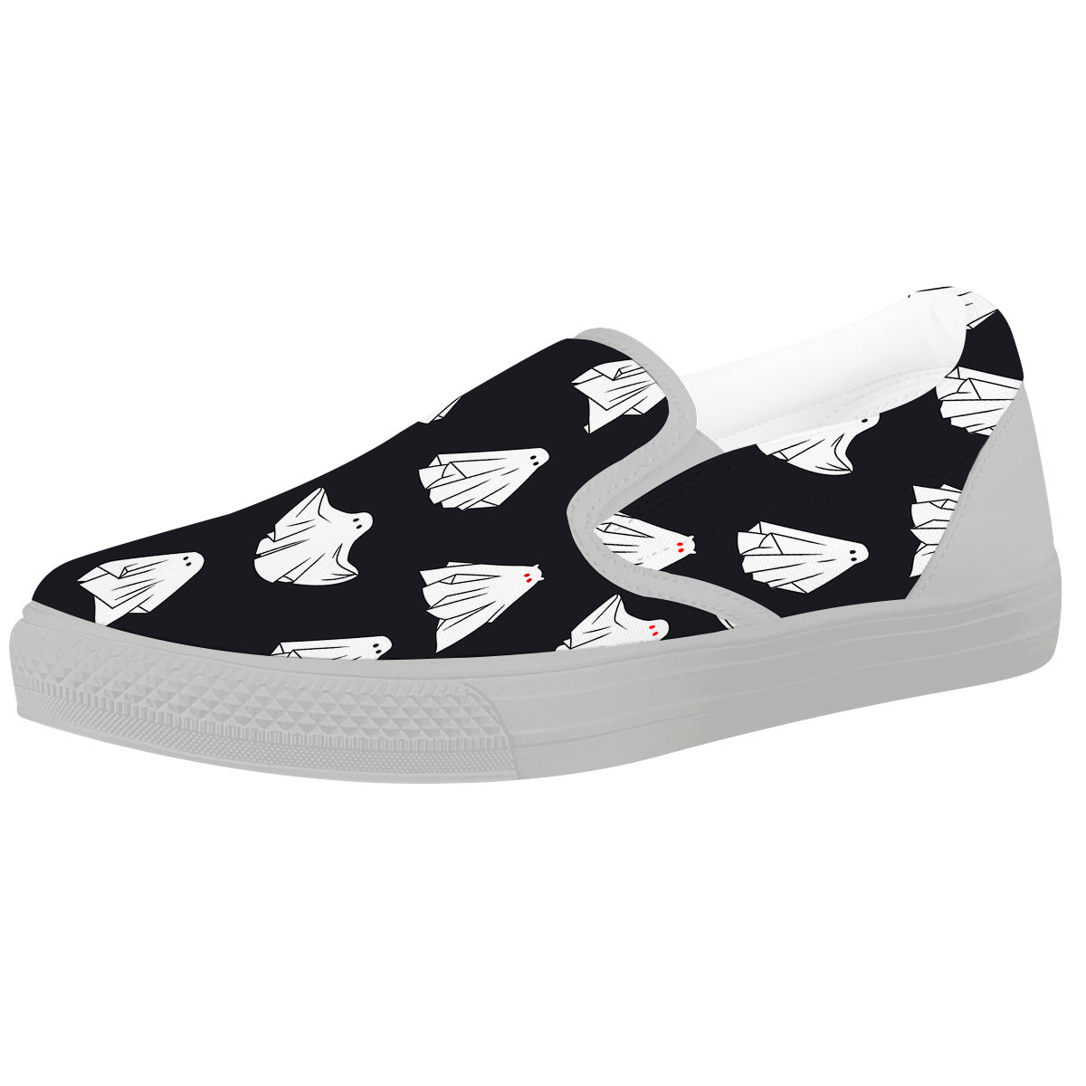 Cloth Ghosts Cartoon Print Pattern White Slip On Shoes-grizzshop