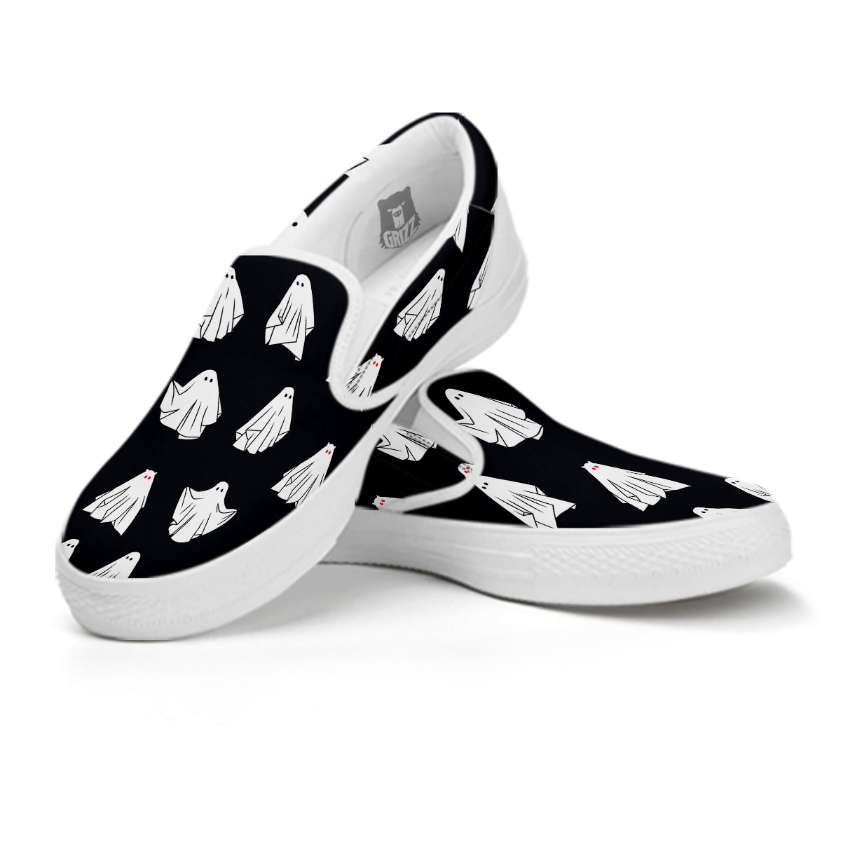 Cloth Ghosts Cartoon Print Pattern White Slip On Shoes-grizzshop