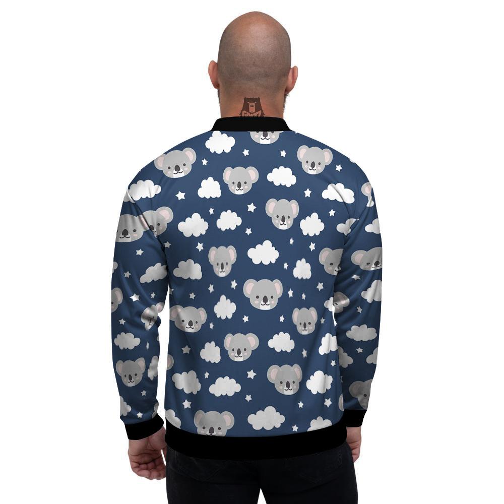 Cloud And Koala Bear Print Pattern Men's Bomber Jacket-grizzshop