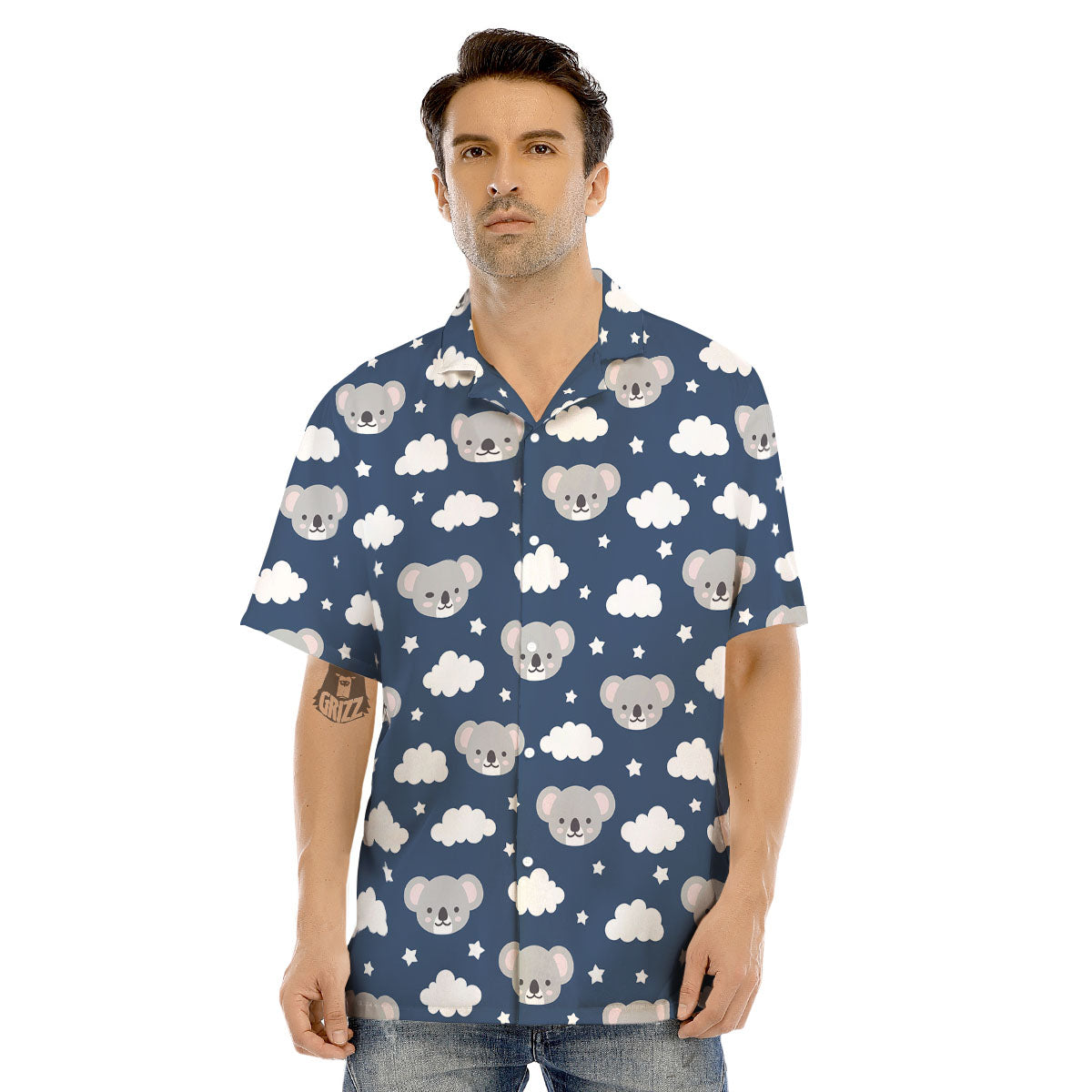 Cloud And Koala Bear Print Pattern Men's Hawaiian Shirt-grizzshop