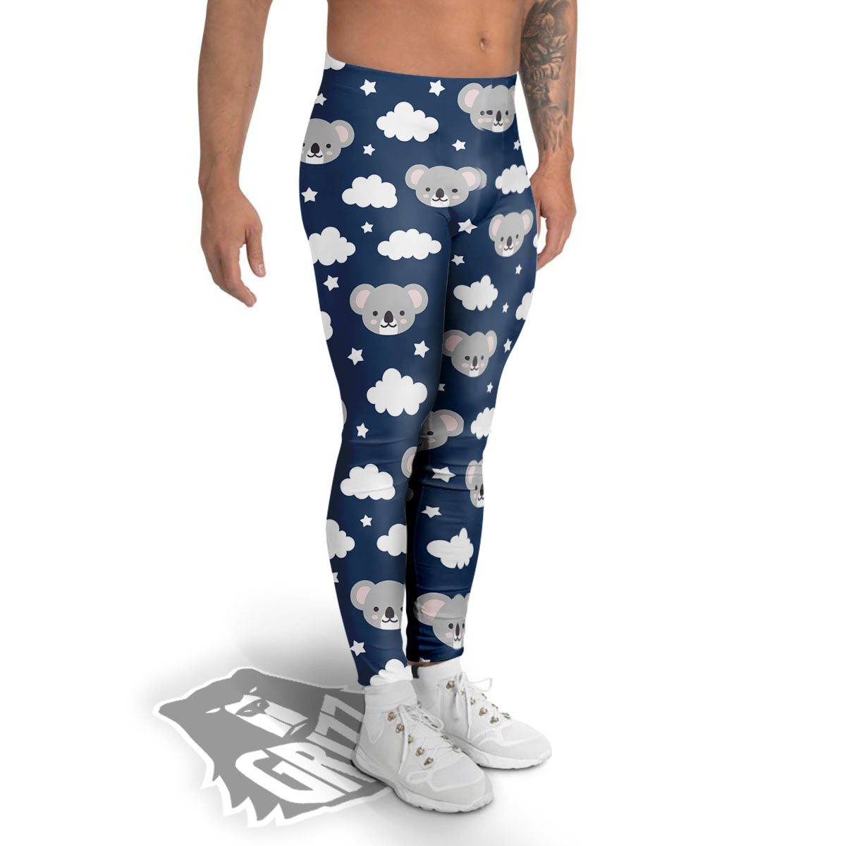 Cloud And Koala Bear Print Pattern Men's Leggings-grizzshop