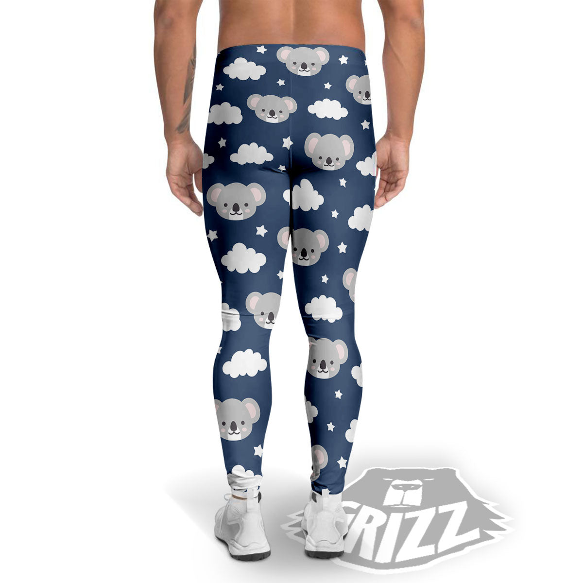 Cloud And Koala Bear Print Pattern Men's Leggings-grizzshop