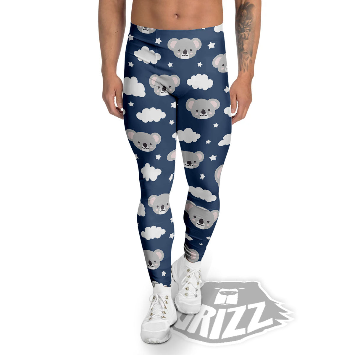 Cloud And Koala Bear Print Pattern Men's Leggings-grizzshop