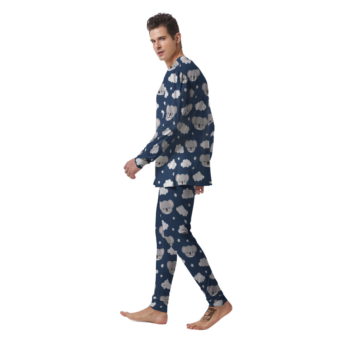 Cloud And Koala Bear Print Pattern Men's Pajamas-grizzshop