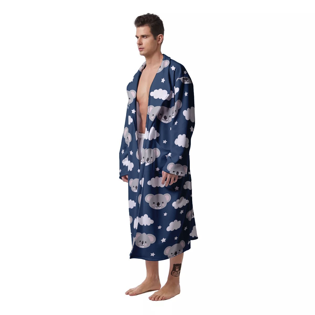 Cloud And Koala Bear Print Pattern Men's Robe-grizzshop