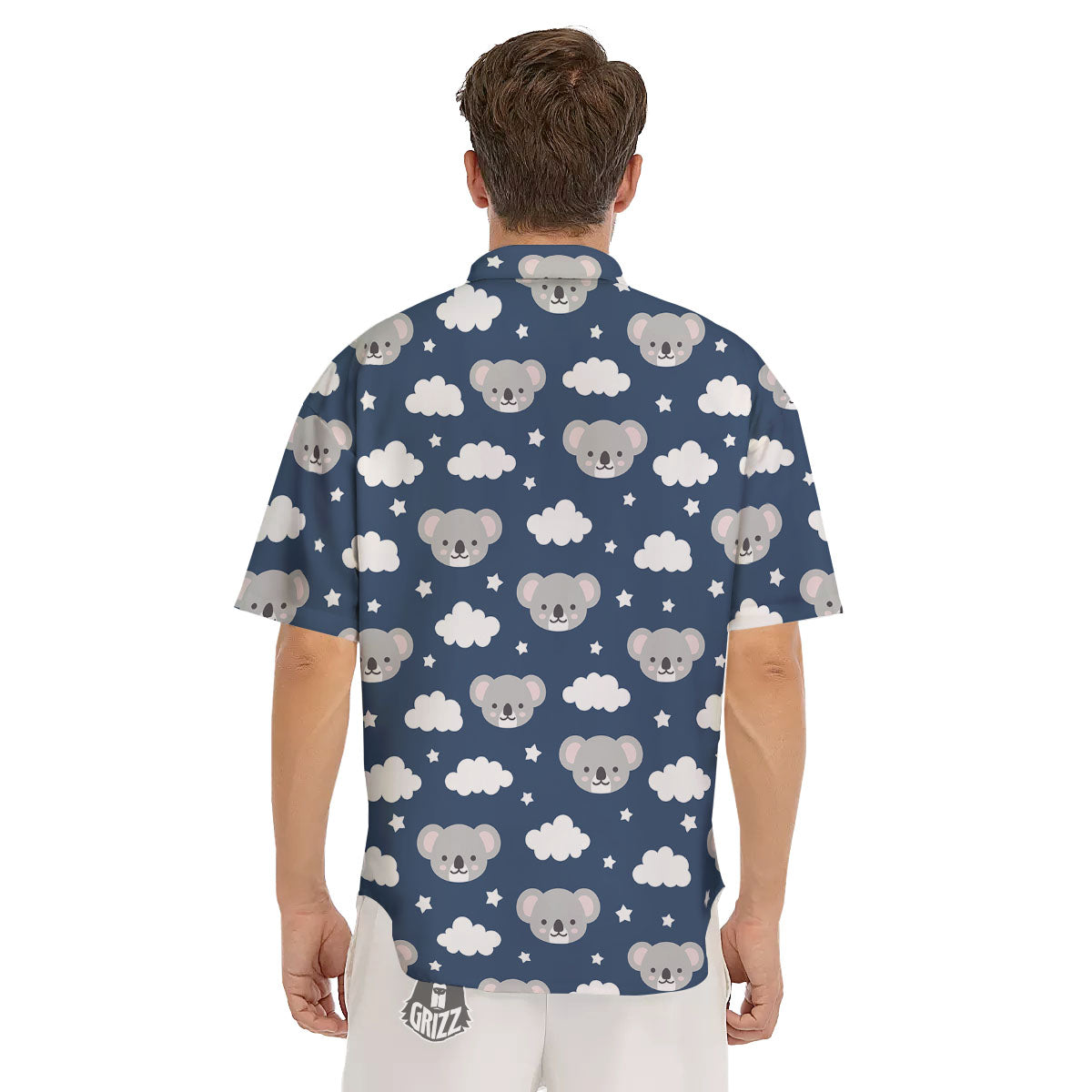 Cloud And Koala Bear Print Pattern Men's Short Sleeve Shirts-grizzshop