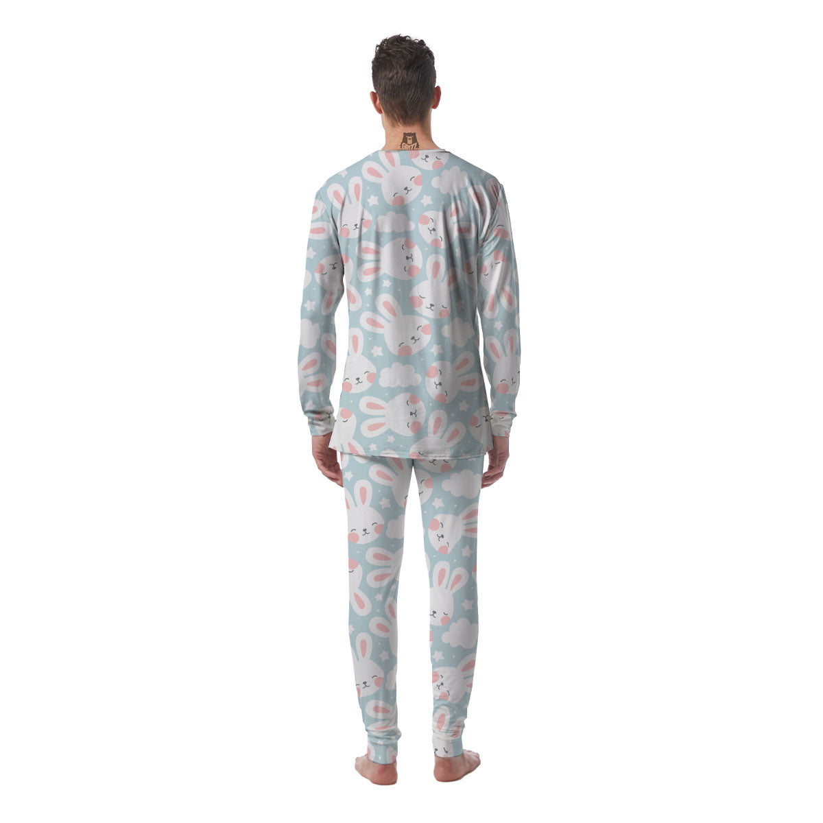 Cloud And Rabbit Print Pattern Men's Pajamas-grizzshop