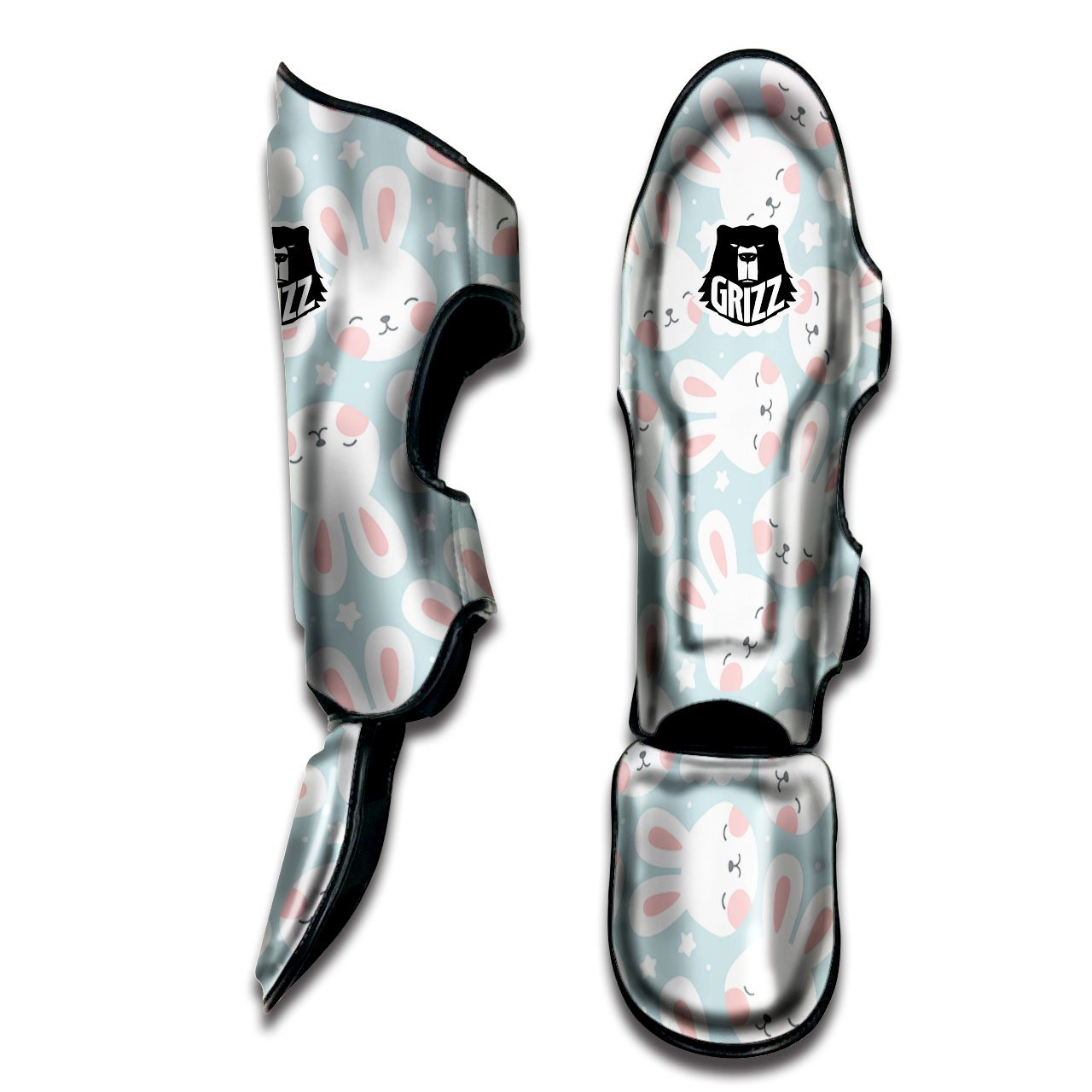 Cloud And Rabbit Print Pattern Muay Thai Shin Guards-grizzshop