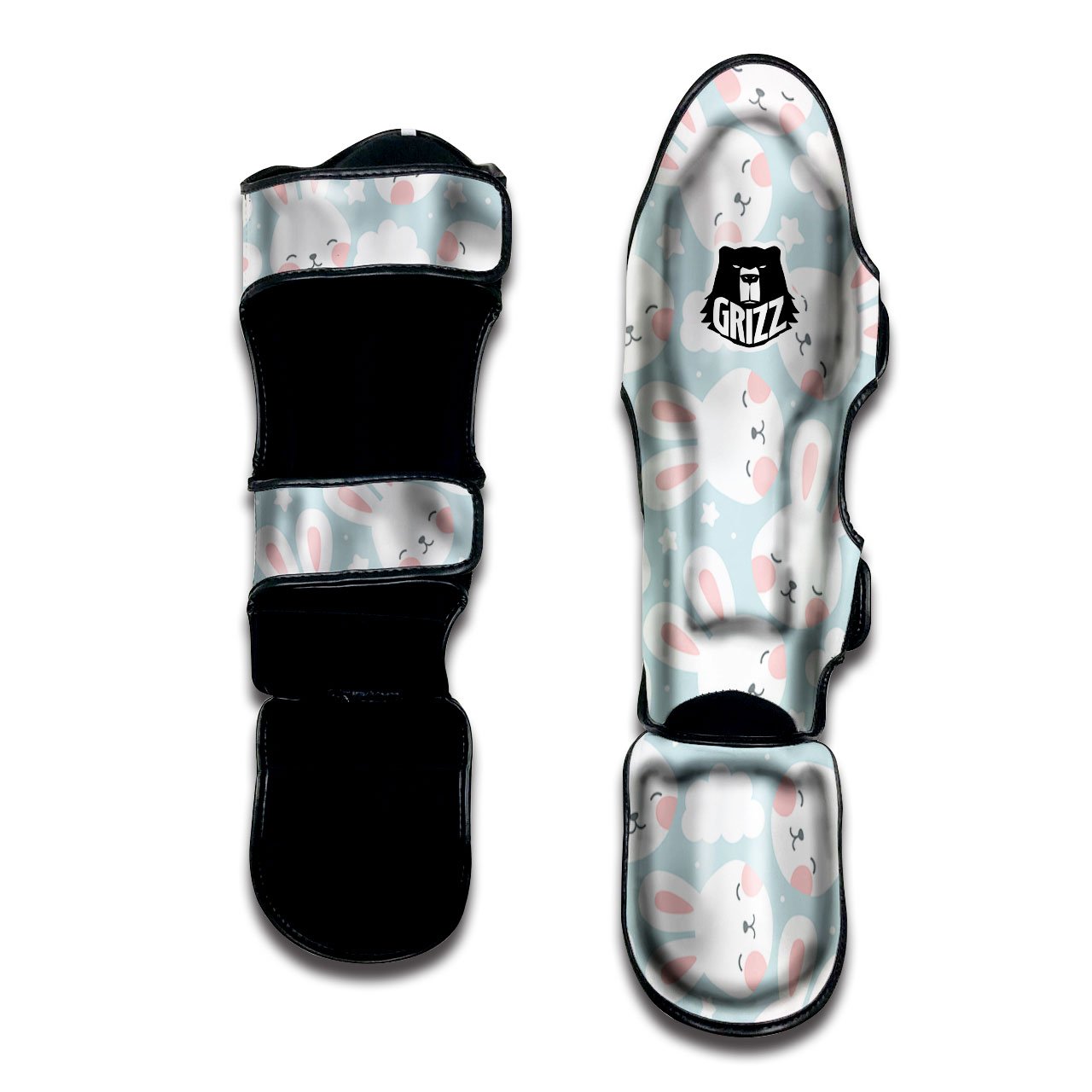 Cloud And Rabbit Print Pattern Muay Thai Shin Guards-grizzshop