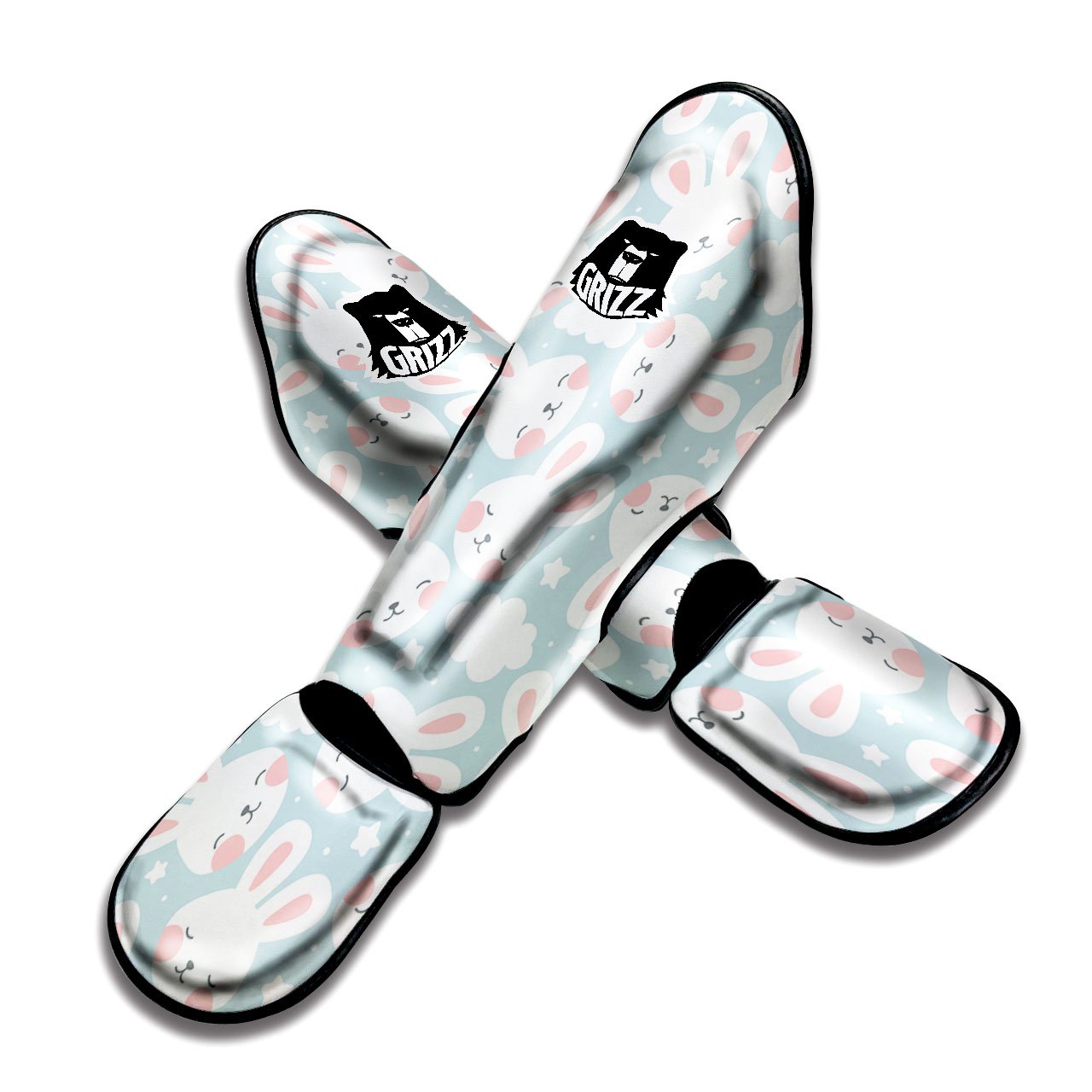 Cloud And Rabbit Print Pattern Muay Thai Shin Guards-grizzshop