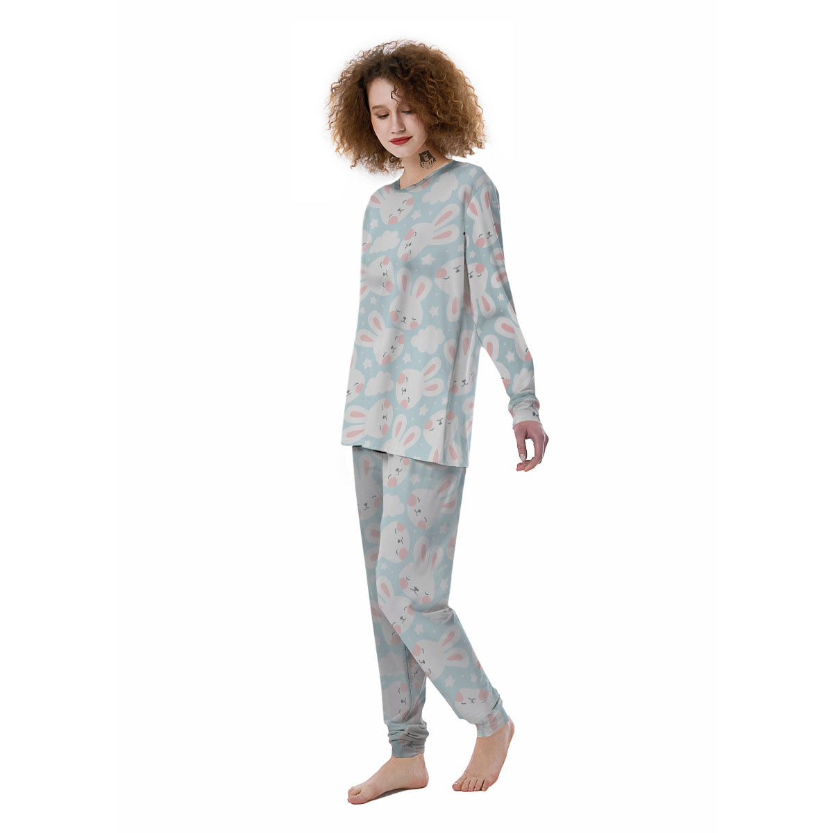 Cloud And Rabbit Print Pattern Women's Pajamas-grizzshop