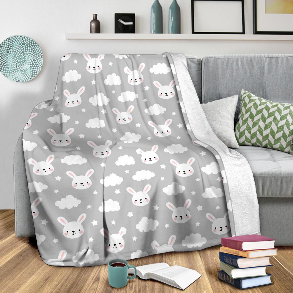 Cloud Bunny Rabbit Pattern Print Blanket-grizzshop