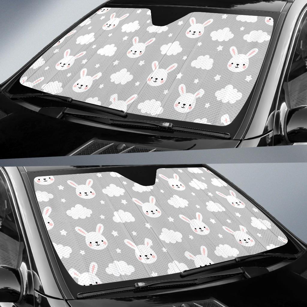 Cloud Bunny Rabbit Pattern Print Car Sun Shade-grizzshop