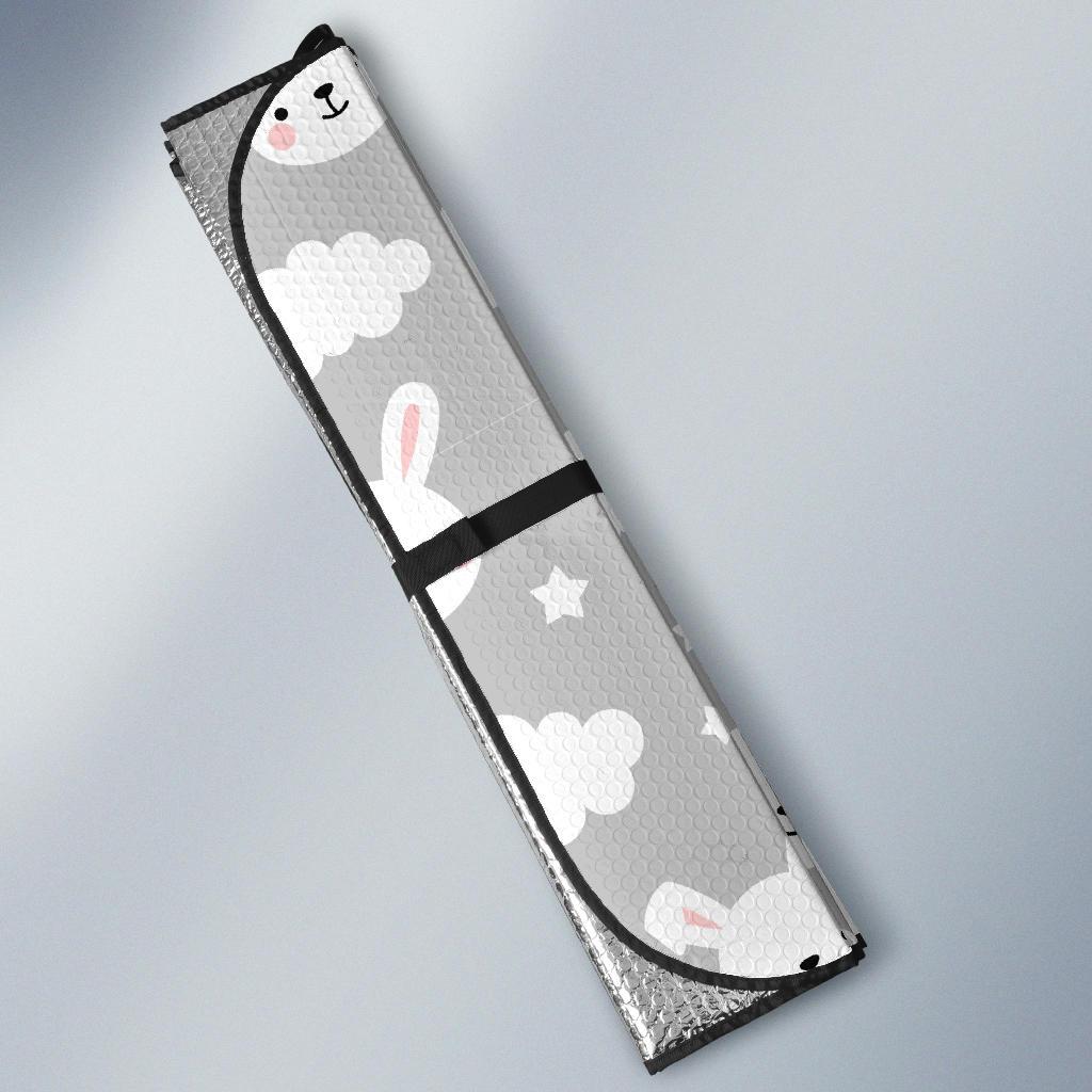 Cloud Bunny Rabbit Pattern Print Car Sun Shade-grizzshop