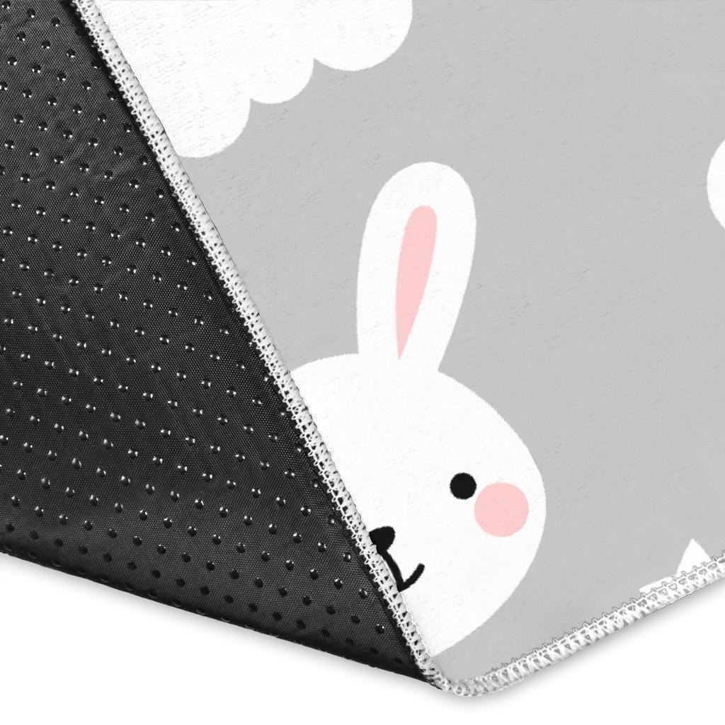 Cloud Bunny Rabbit Pattern Print Floor Mat-grizzshop