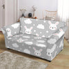 Cloud Bunny Rabbit Pattern Print Loveseat Cover-grizzshop