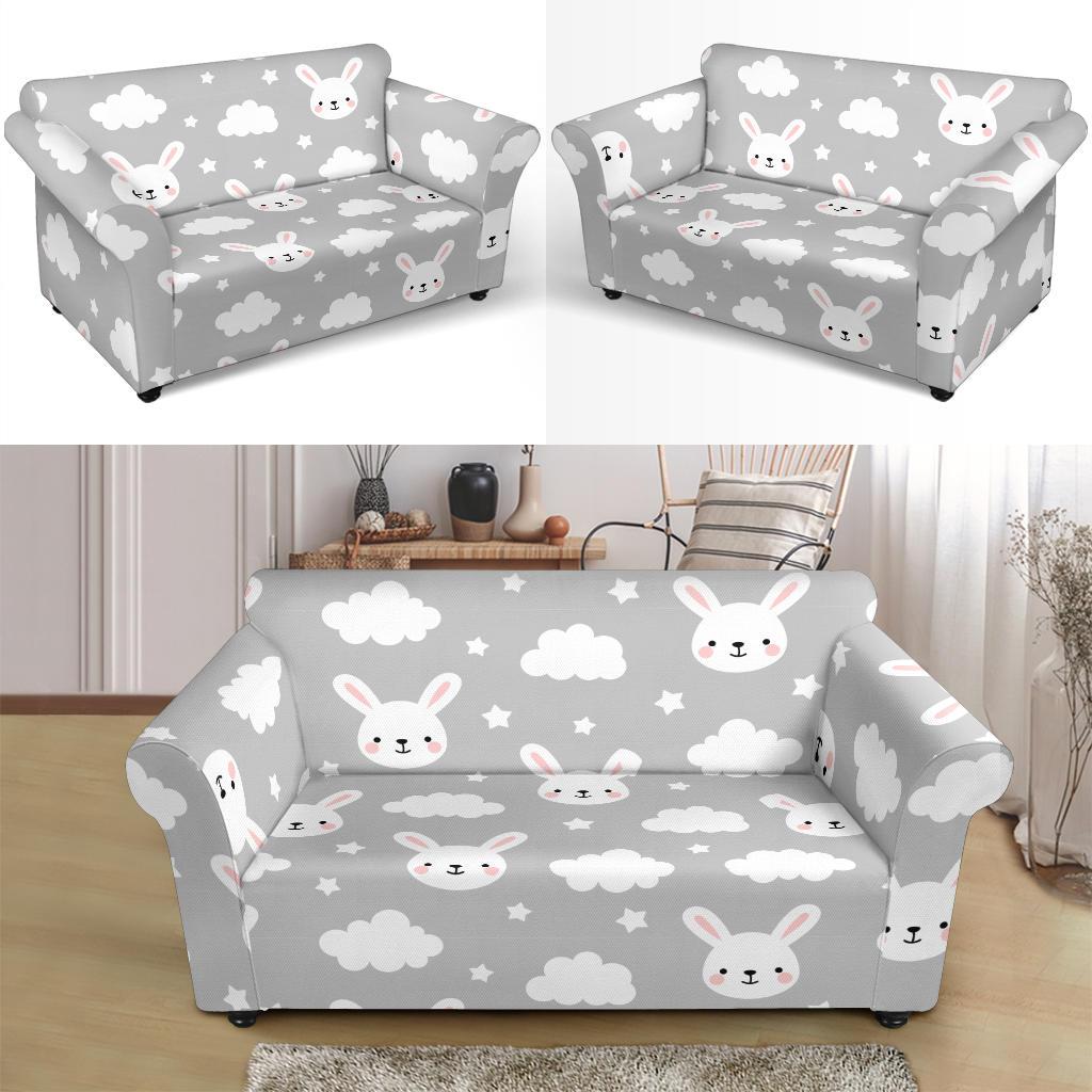 Cloud Bunny Rabbit Pattern Print Loveseat Cover-grizzshop