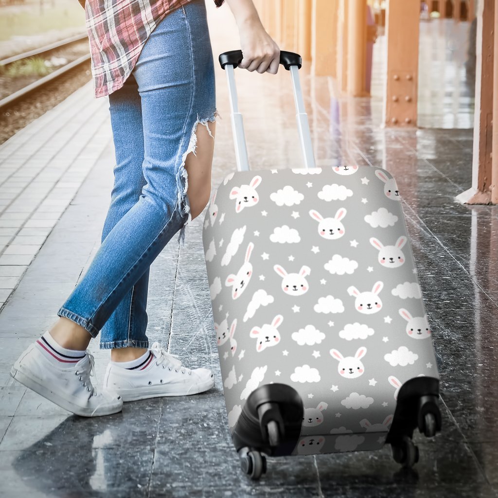 Cloud Bunny Rabbit Pattern Print Luggage Cover Protector-grizzshop