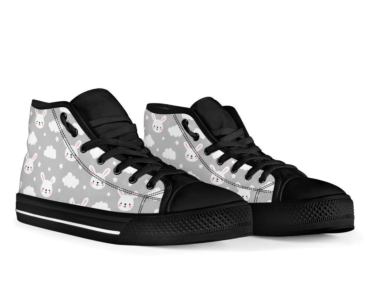 Cloud Bunny Rabbit Pattern Print Men Women's High Top Shoes-grizzshop