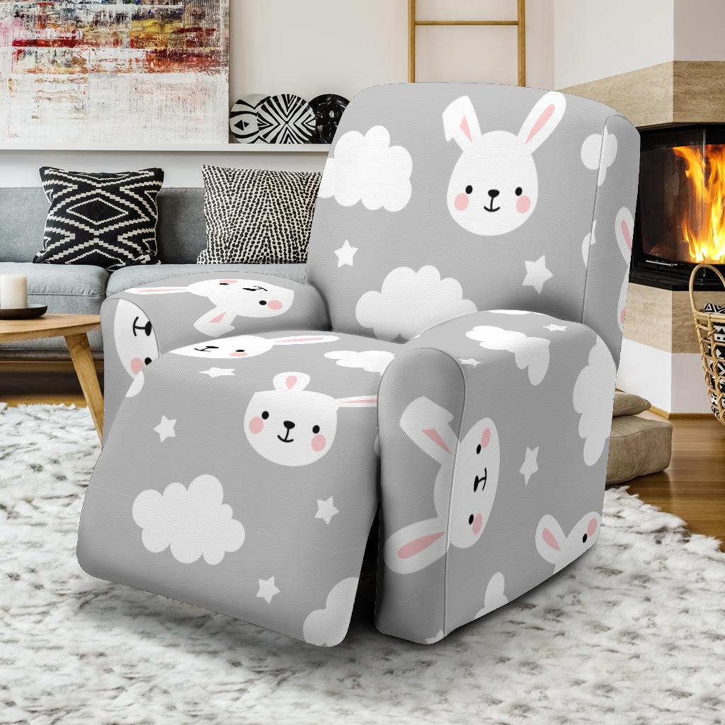 Cloud Bunny Rabbit Pattern Print Recliner Cover-grizzshop