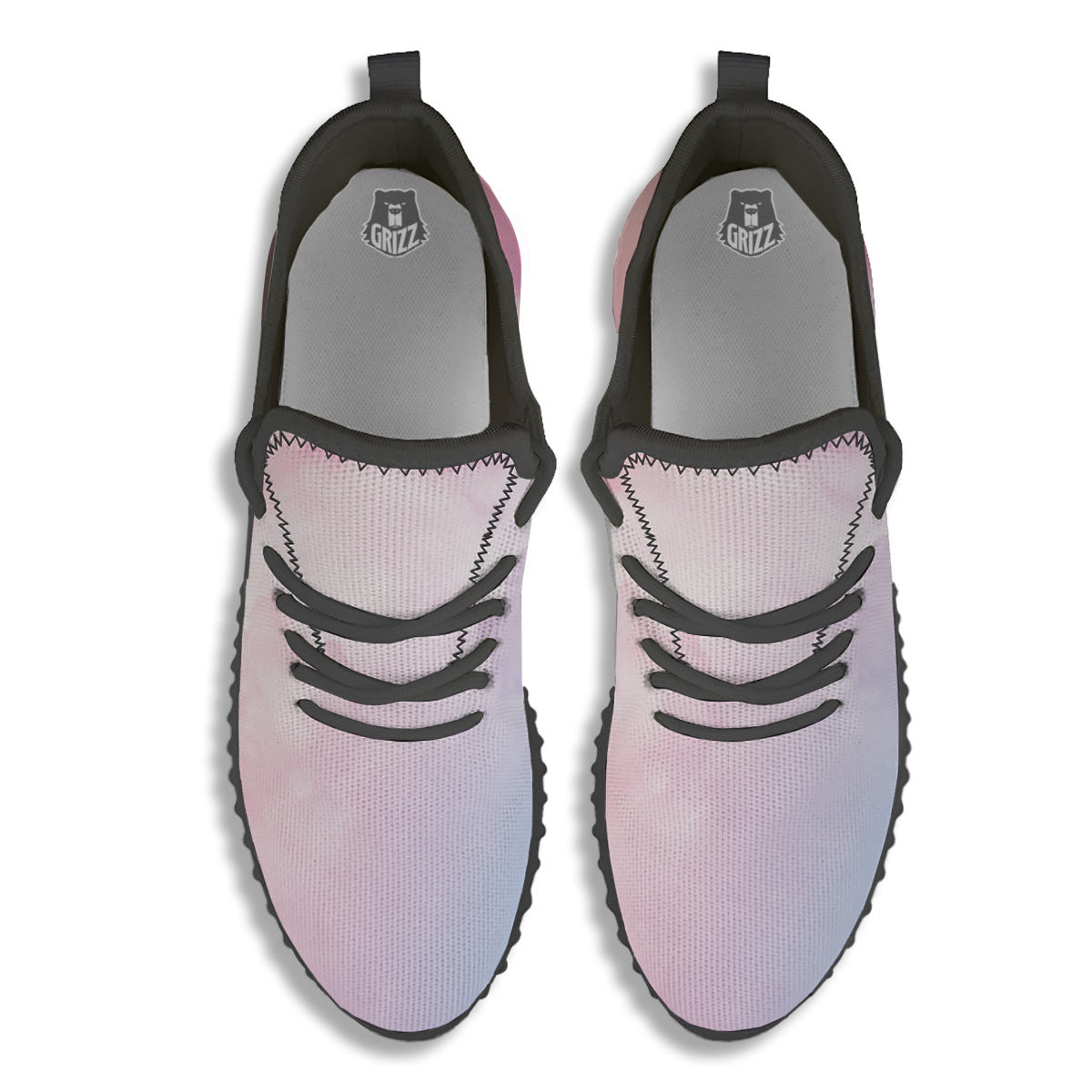 Cloud Coloful Print Black Walking Shoes-grizzshop