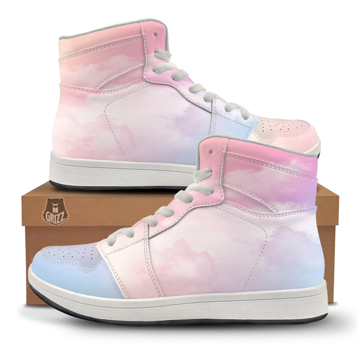 Cloud Coloful Print High Top Sneakers-grizzshop