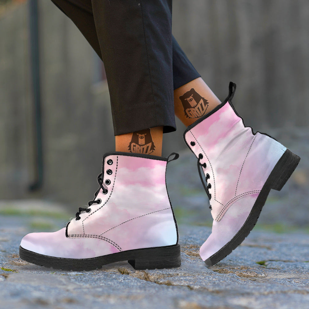 Cloud Coloful Print Leather Boots-grizzshop