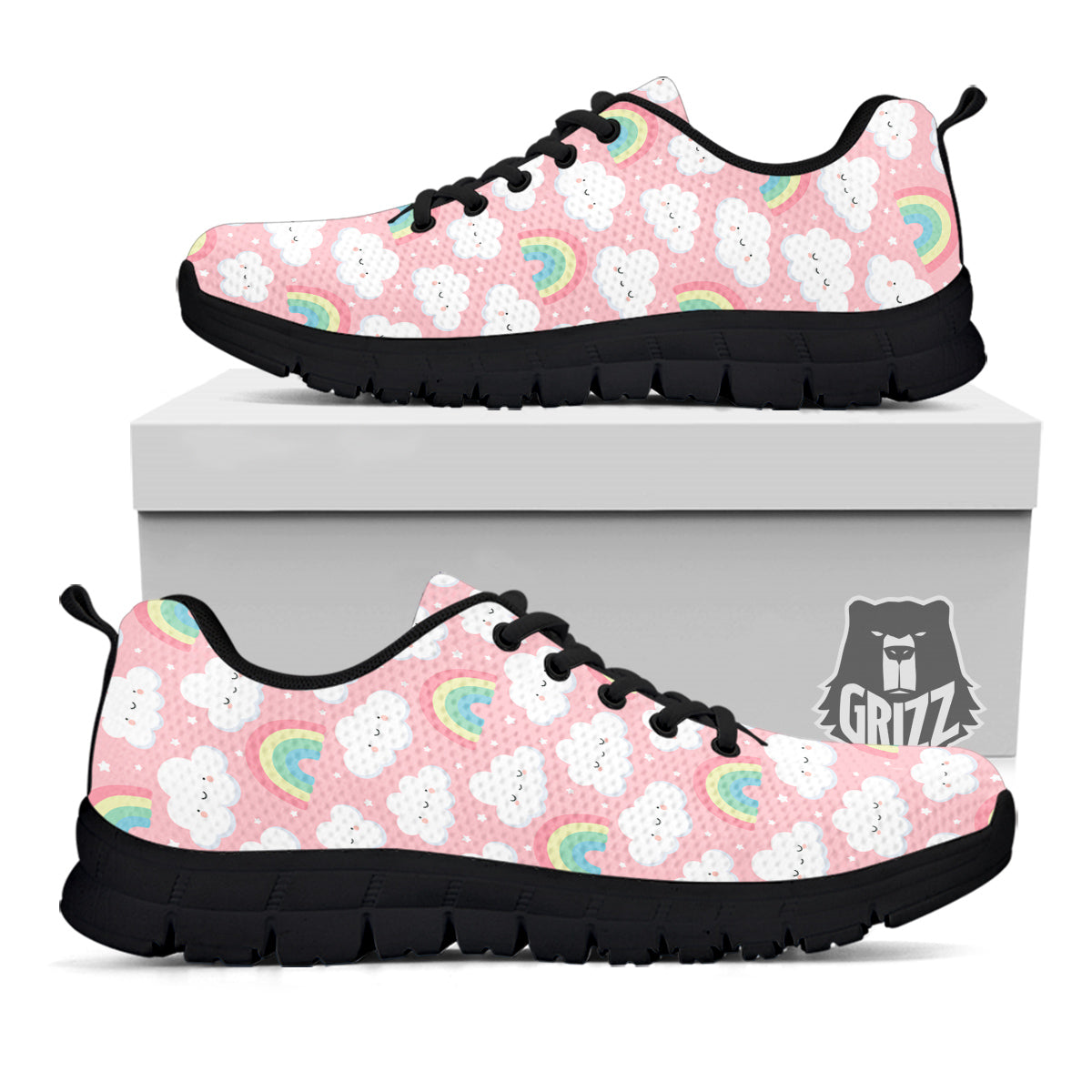 Cloud Cute Print Pattern Black Sneaker-grizzshop